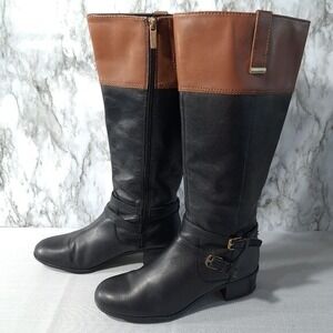 Bandolino Carlotta Women's Leather Black & Brown‎ Boots Size 9-M